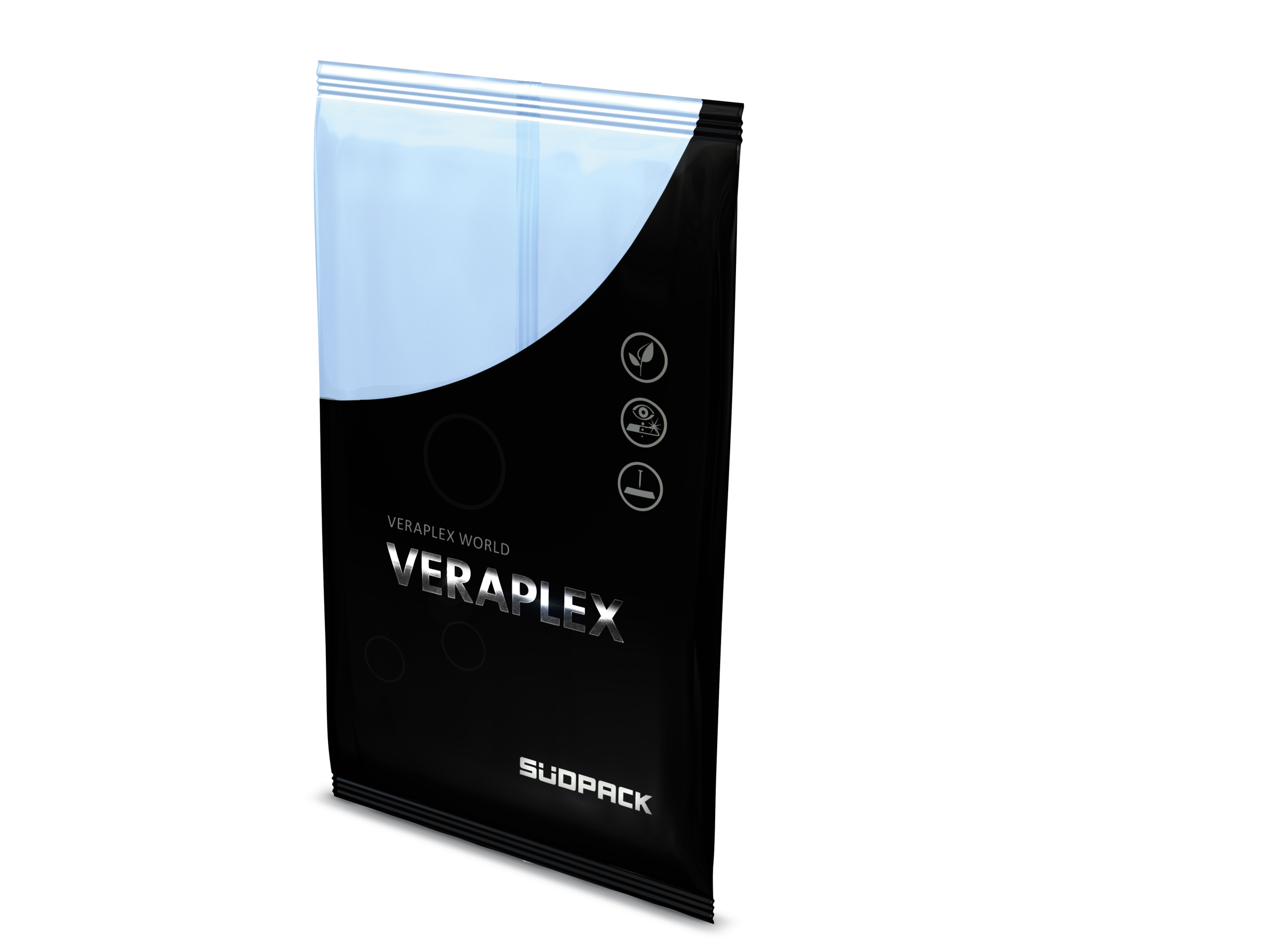 Packshot einer Veraplex Flow Pack von SÜDPACK - Hochtransparente Schlauchbeutelfolie mit EVOH-Hochbarriere
