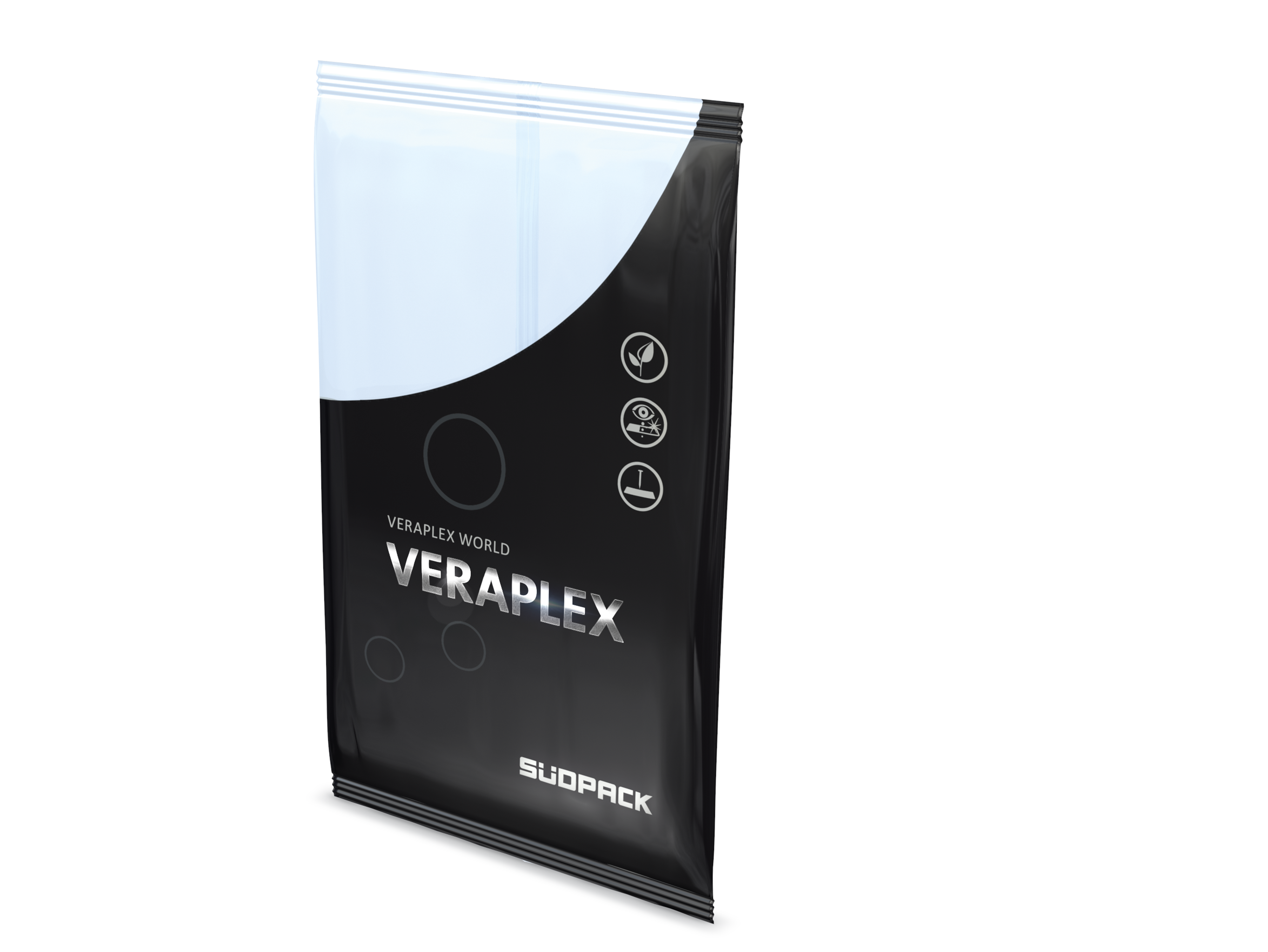Packshot einer Veraplex Flow Pack von SÜDPACK - Hochtransparente Schlauchbeutelfolie mit EVOH-Hochbarriere