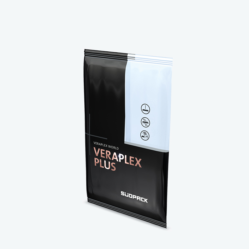 Packshot of a Veraplex Plus Flow Pack by SÜDPACK | Highly transparent and thin film with EVOH high barrier